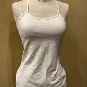 Lululemon White Tank Top with Built in Sports Bra, Size 6